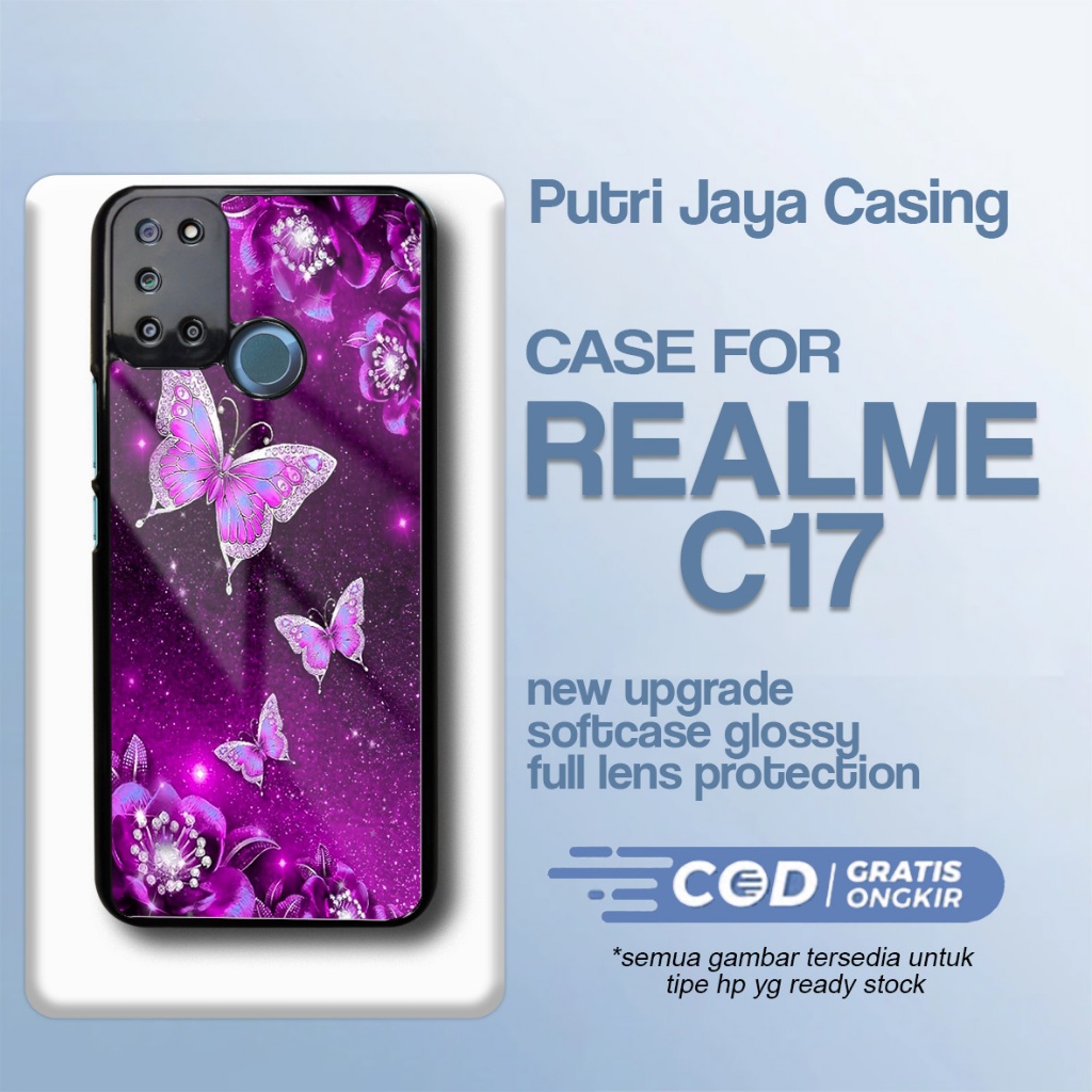 Case Realme C17 Terbaru - Realme C17 - Motif Kupu kupu - Bahan Softcase Hardcase Premium Glossy - Ca