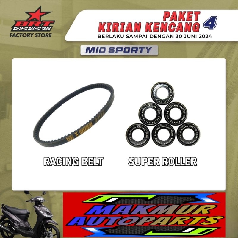 Paket Kirian 4 BRT Super Roller - VBelt - Mio Sporty (BINTANG RACING TEAM BRT)