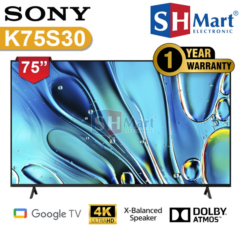 TV SONY BRAVIA 75 INCH K75S30 / K-75S30 4K UHD GOOGLE TV NEW 2024 GARANSI RESMI