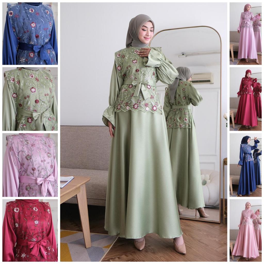 Dress Muslim Gsmis Lbaran 2026 Gaamiz Dwasa Murag Ghamis Dewasa Ghasmis Elegant Korea Bju Muzlimah S