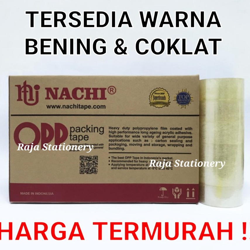 

LAKBAN NACHI 2 INCH 1 YARD 48MM OPP BENING COKLAT TAPE 1 DUS 72 ROLL MURAH BERKUALITAS KODE B1R3
