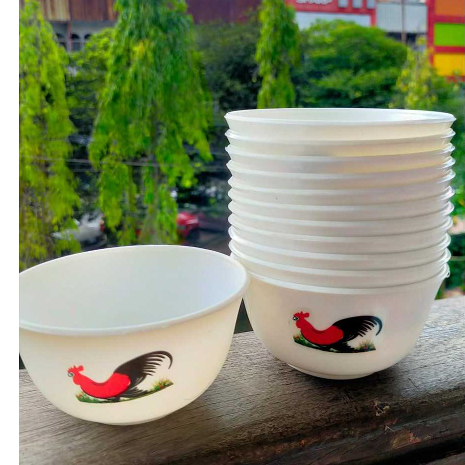 [1 Pcs ] MANGKOK PLASTIK BULAT AYAM JAGO PUTIH FUJI STAR MK4 S / MANGKOK BULAT KECIL OK