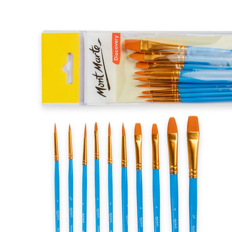 

(IAS) Mont Marte Assorted Brush Set Discovery 10pc / Kuas Lukis