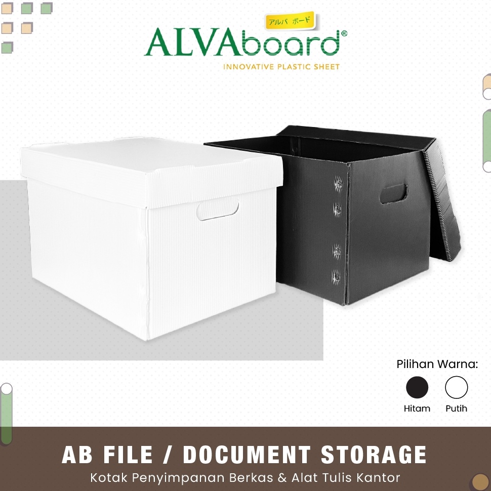 

Kardus Dokumen ALVAboard Box File Kantor Tutup Pisah Ukuran 365x265x24 cm P x L x T KODE C2F3