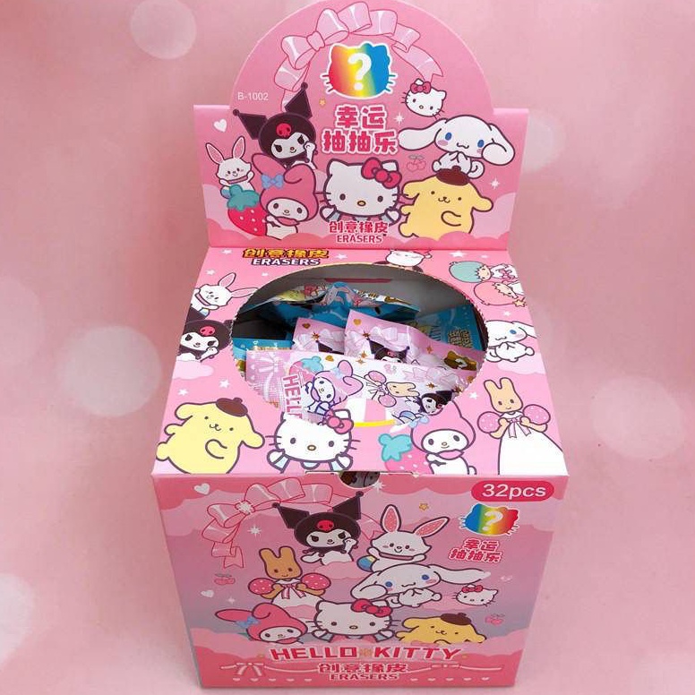 

PENGHAPUS MISTERI BAG SANRIO FAMILY HARGA GROSIR 1 BOX ISI 32 PCS KARET SETIP PENGHAPUS LUCU BISA COD GUMIBI STORE KODE E8U5