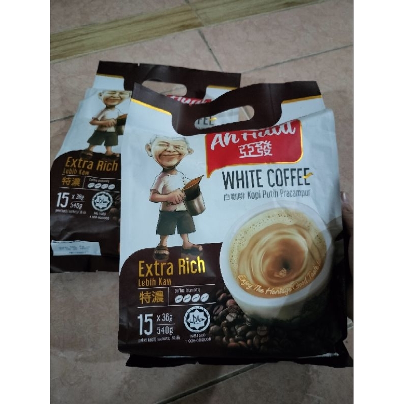 

Kopi ahuat white coffe extra rich#15sachet malaysia
