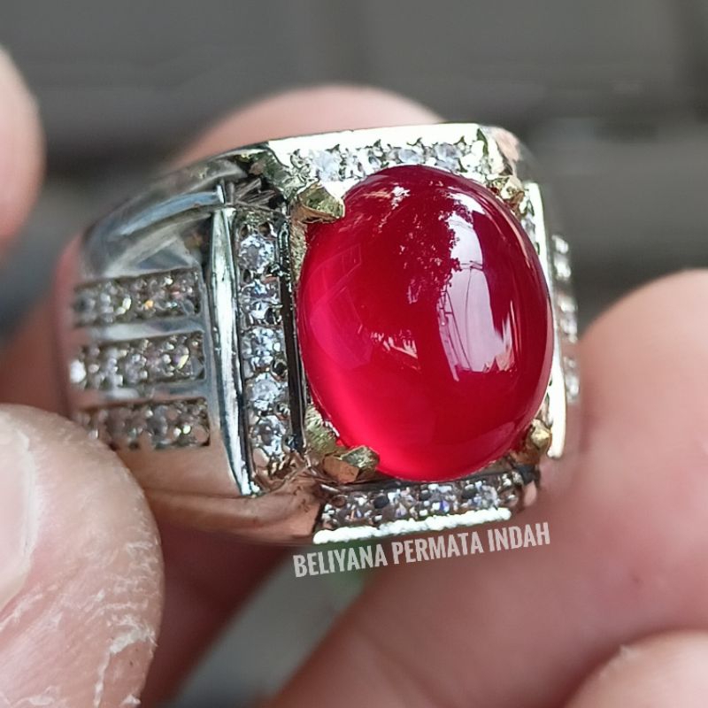 CINCIN BATU NATURAL  RED CEMPAKA JADE ACEH  ASLI MEWAH&ELEGAND