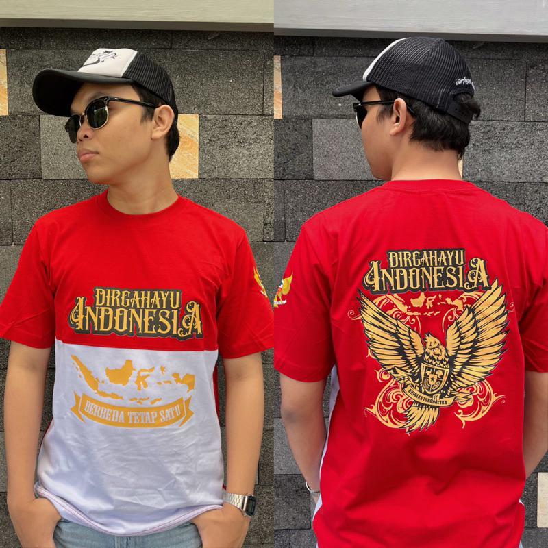 Bossablon - Kaos Dirgahayu Indonesia ke 80 Kaos Agustusan Kaos Kemerdekaan Indonesia Kaos Merah puti