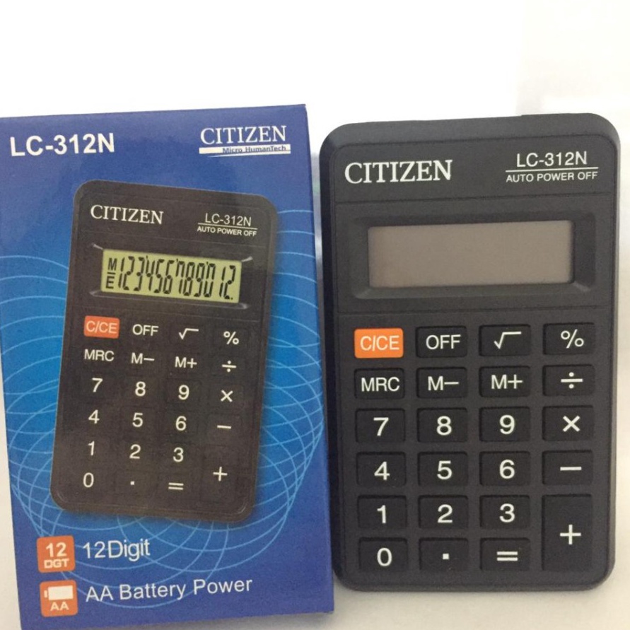 

TERDAHSYAT Kalkulator 12 Digit Saku CITIZEN LC312N Pocket Calculator LC312N