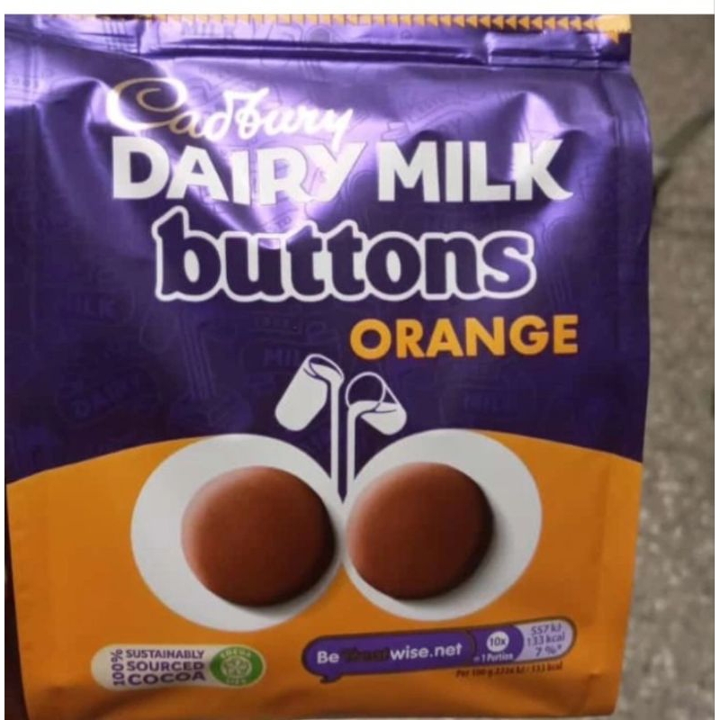 

cadbury dairy milk buttons orange 119gr cokelat import