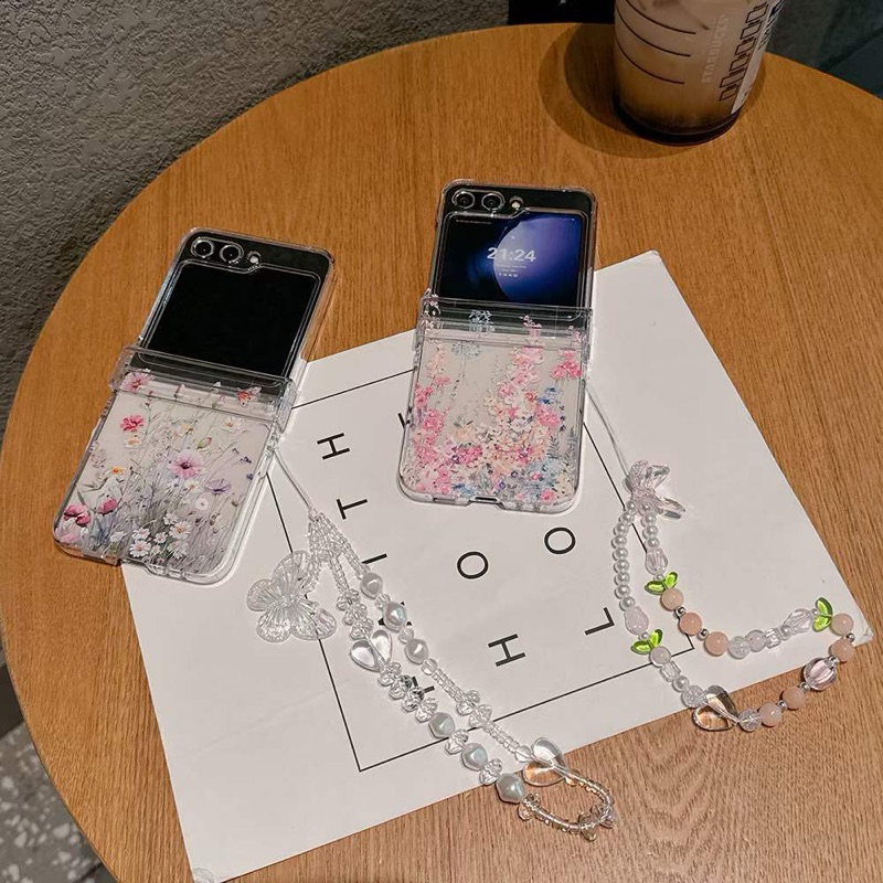 Painting Case Art Canvas Flower Floral Bunga Pot Pretty Vintage Cute Pretty With Chain Gantungan Hp 