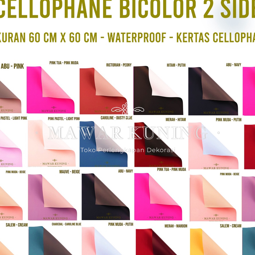 

FG2 2 Lembar Cellophane Bicolor Pastel Flower Wrap Kertas Cellophane Bunga WWF