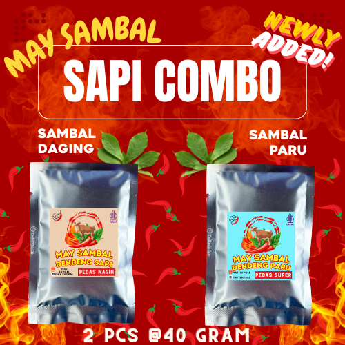 

PAKET COMBO SAMBAL SACHET SAMBAL DENDENG ISI 2 pcs, 80 gr