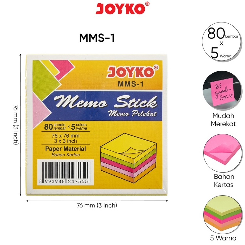 

Langka Memo Sticky Note Memo Tempel JOYKO MMS1 MMS1P