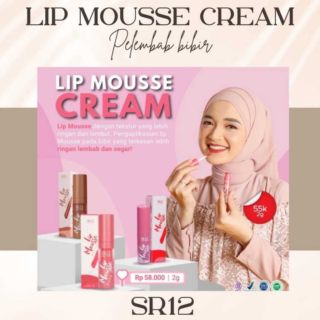 LIP MOUSSE CREAM SR12 LIPSTIK MATTE KOREA RINGAN DAN TAHAN LAMA ANTI LUNTUR / LIP TINT SR12