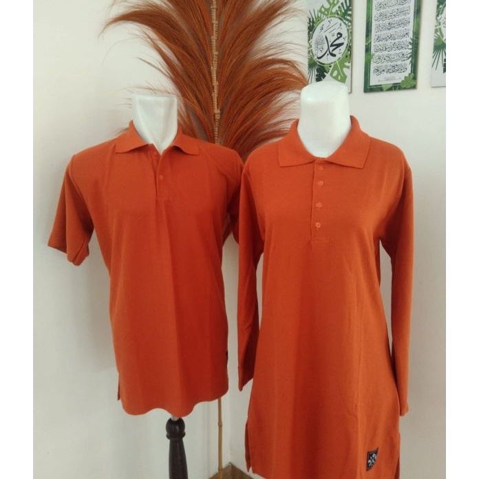 Bonus Kaos Couple KRAH TERACOTA Terakota Cowo Lengan Pendek Cewe Tunik Lengan Panjang oren bata mera