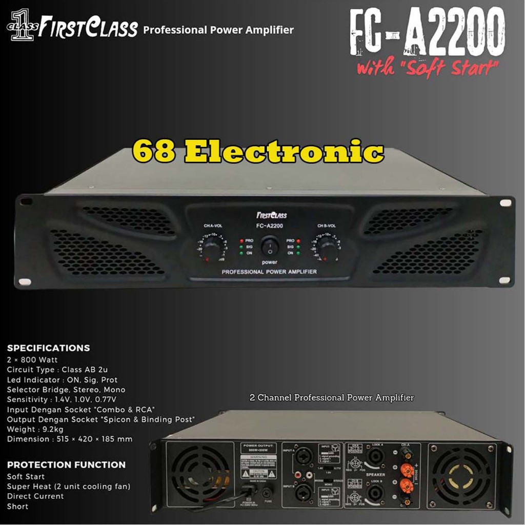 Firstclass Power Amplifier fca 2200 FC A2200 FC-A2200 FCA2200 fc a2200 2X800 Watt Original