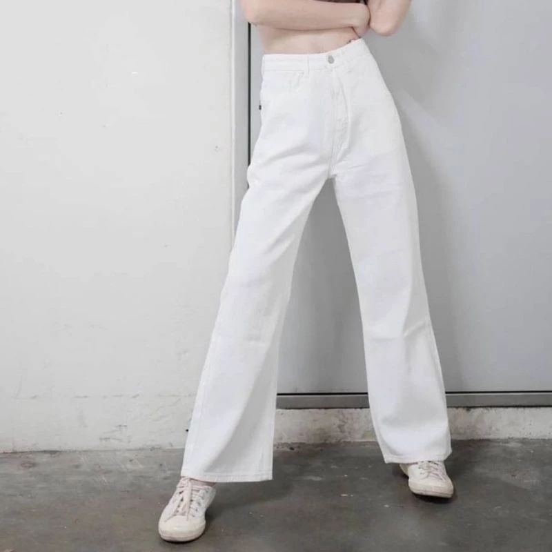 Celana Boyfriend Kulot Jeans Wanita Highwaist
