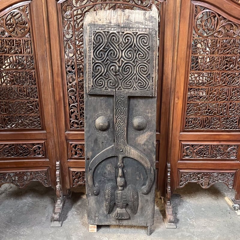 Panel Pintu Kayu Timor Ukir Burung Antik Tua Lawas