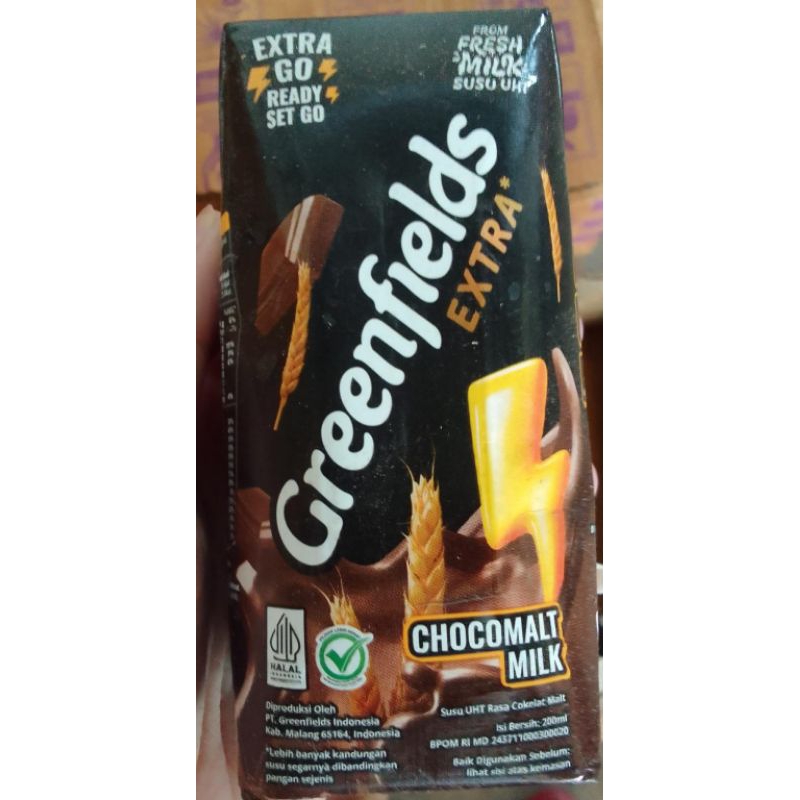 

Susu Greenfields uht extra chocomalt 200ml