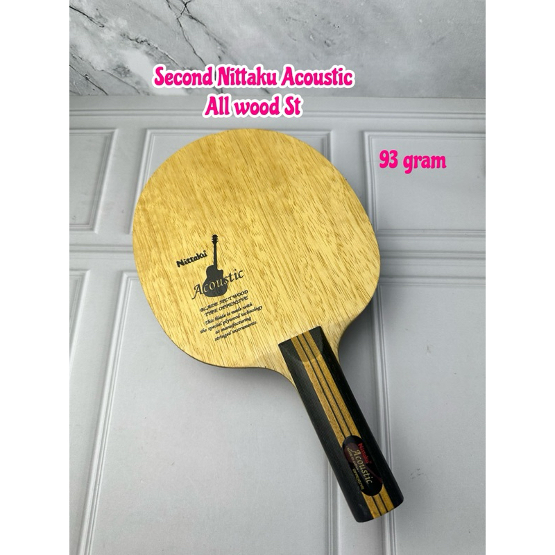 Second kayu bet blade bat tenis meja pingpong Nittaku Acoustic all wood original market japan