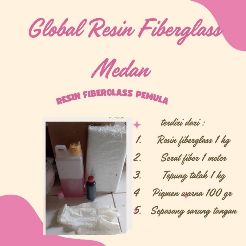 resin fiber 1paket (complete)//resin fiber pemula