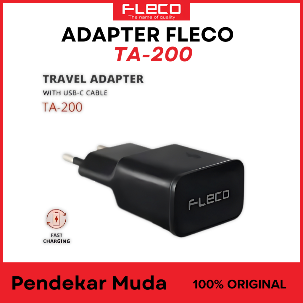 Adapter / Kepala charger / Batok Charger berkualitas merek FLECO TA-200 ( ADP 06 )