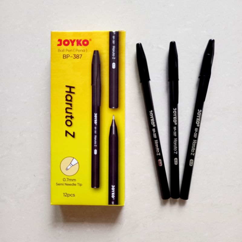 

[ PACK ISI 12 MURAH ] Pulpen Pena Ball Pen Haruto Z 0.7 mm Joyko BP - 387 Semi Needle Tip Hitam
