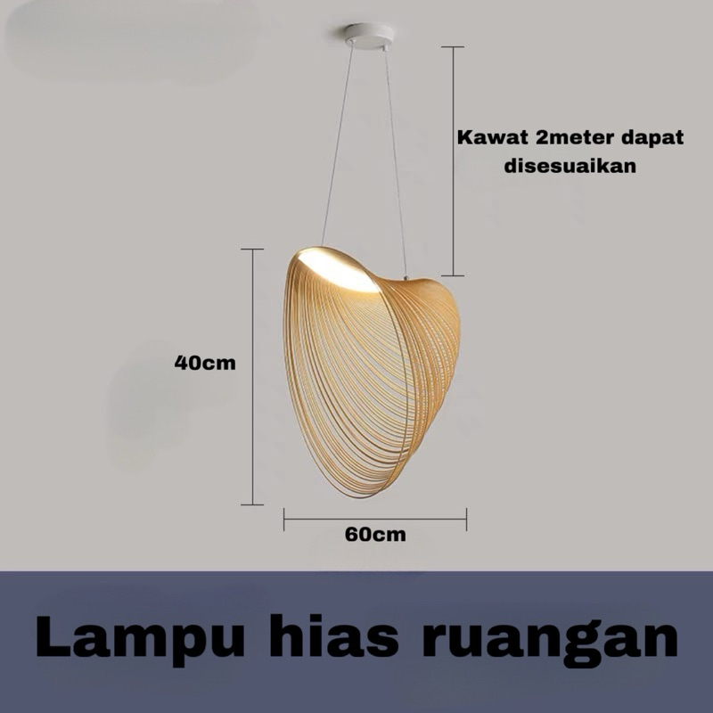 Lampu hias ruangan /Lampu Gantung Restoran /Lampu Gantung Seni Kayu Nordic/Lampu Hias Gantung Ruang 