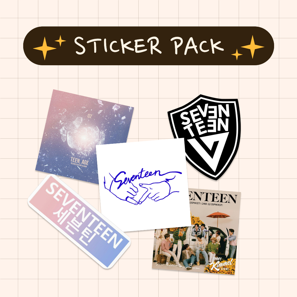 

Stiker Kpop Seventeen Boyband Korea Vinyl Waterproof