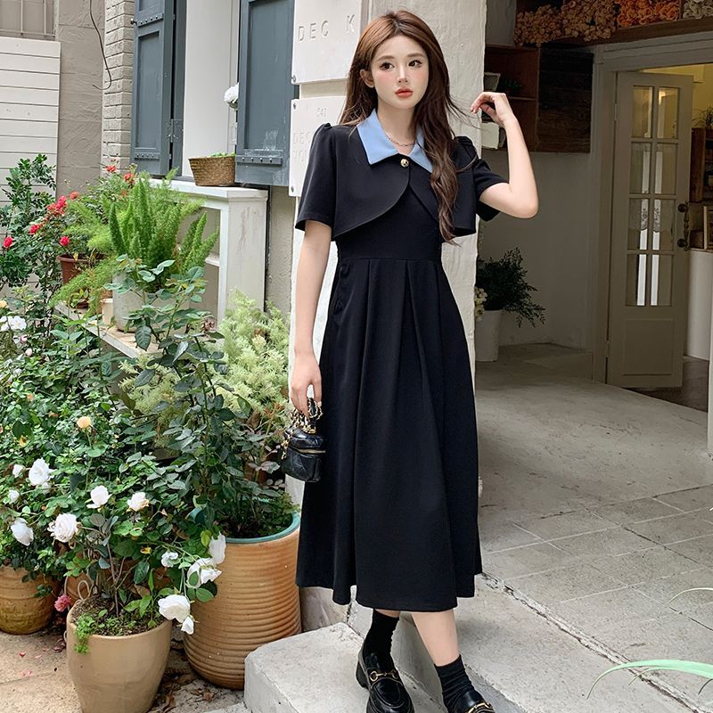 DRESS JUMBO | PENDEK DRESS LENGAN PENDEK WANITA MODEL KERAH DAN PITA K017
