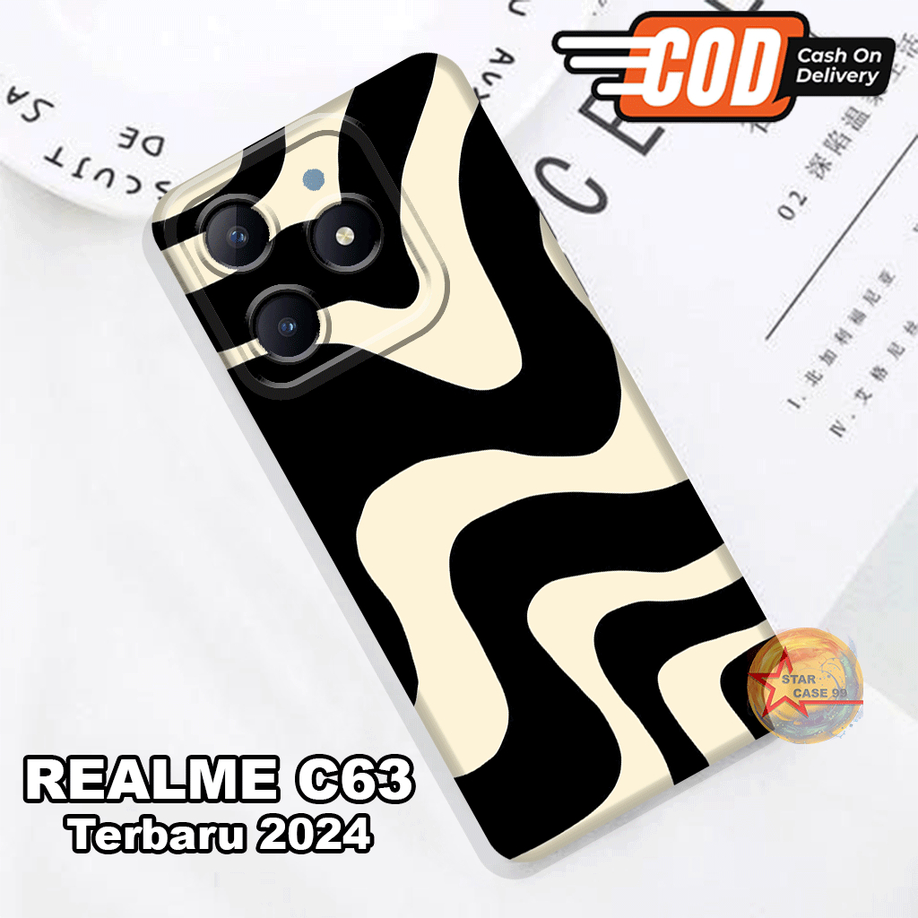 S26-Case Realme C63 Terbaru 2024-Silikon Realme C63-bahan karet lentur -motif PASTEL-all type hp