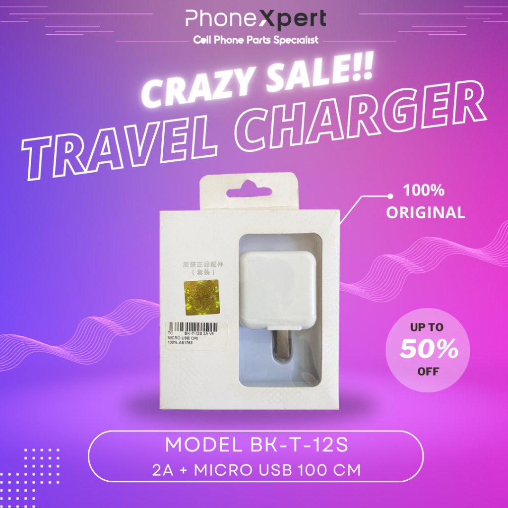 Travel Charger BK-T-12S 2A V8 Micro USB Adaptor Casan Original