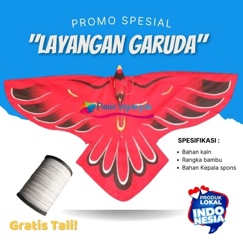 LAYANGAN KAIN PARASUT BURUNG GARUDA/BURUNG ELANG BESAR