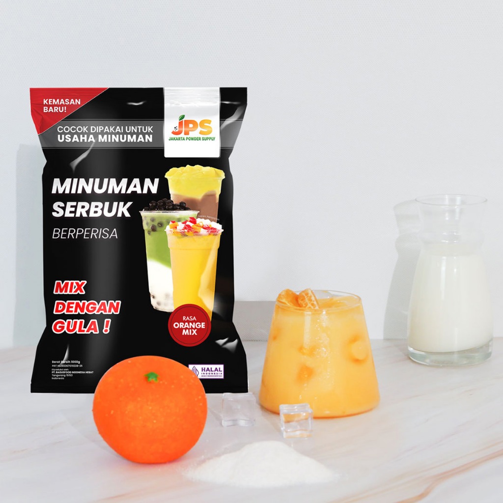 

JPS Mix Orange 1 kg Bubuk Minuman Dengan Gula / Serbuk Instan Berperisa Jeruk