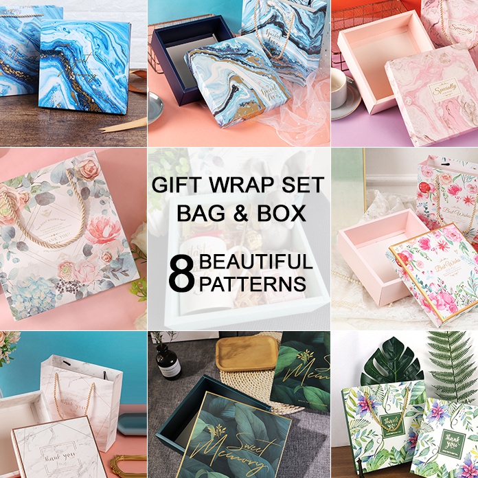 

KF7 2x2x6 Premium Hampers Gift Box Marble Goodie Bag Kotak Kado Tas Hadiah