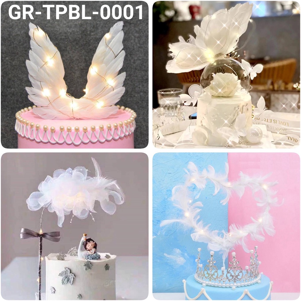 SERU GRTPBL1 Cake topper hiasan kue bulu sayap kupukupu yamama baking