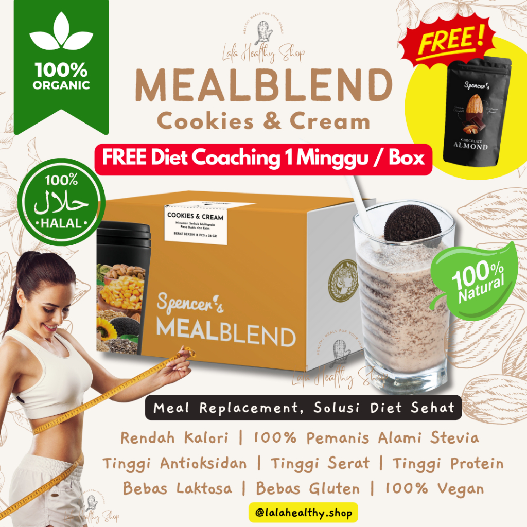 

[PROMO] Spencer's MEALBLEND Cookies & Cream (15pcs) + FREE Slim Coaching & Konsultasi | Pengganti Makanan Sehat Bernutrisi Spencers MEAL BLEND