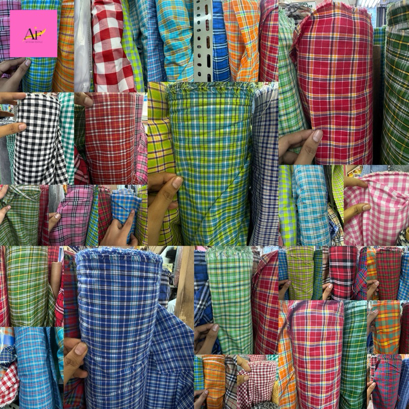 YZ4 Kain Katun Poly / Kain Kotak Kotak / Kain Seragam Sekolah Premium