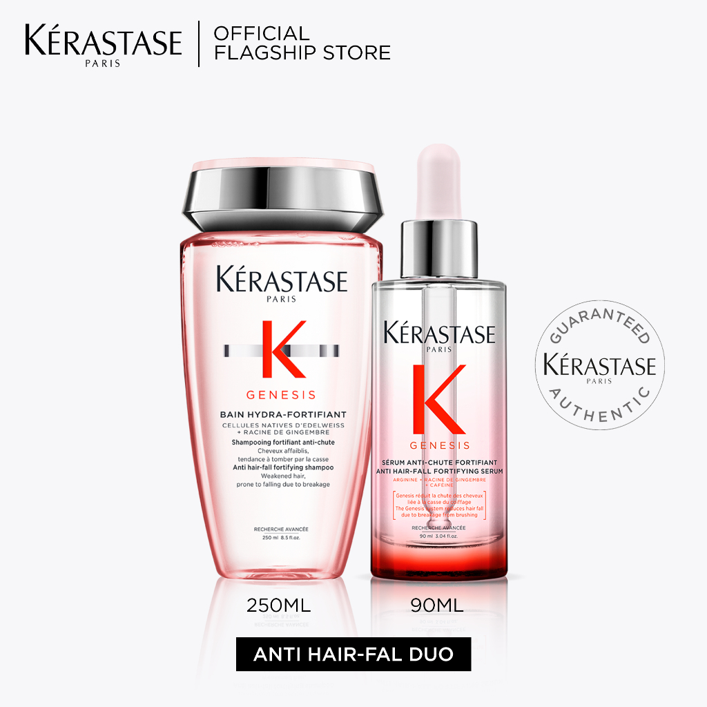 Kerastase Anti Hair Fall Set Shampoo & Serum Rambut Rontok & Patah - Bain Genesis Hydra 250ml & Seru