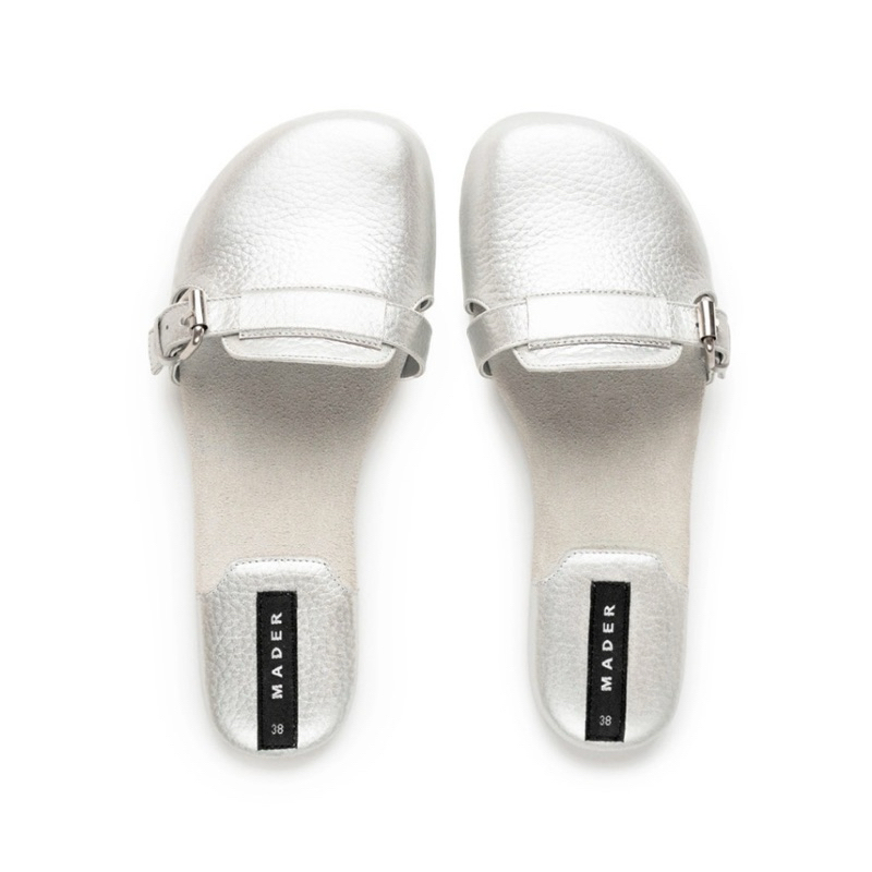 [Preloved] Mader Round Slipper Mules Silver
