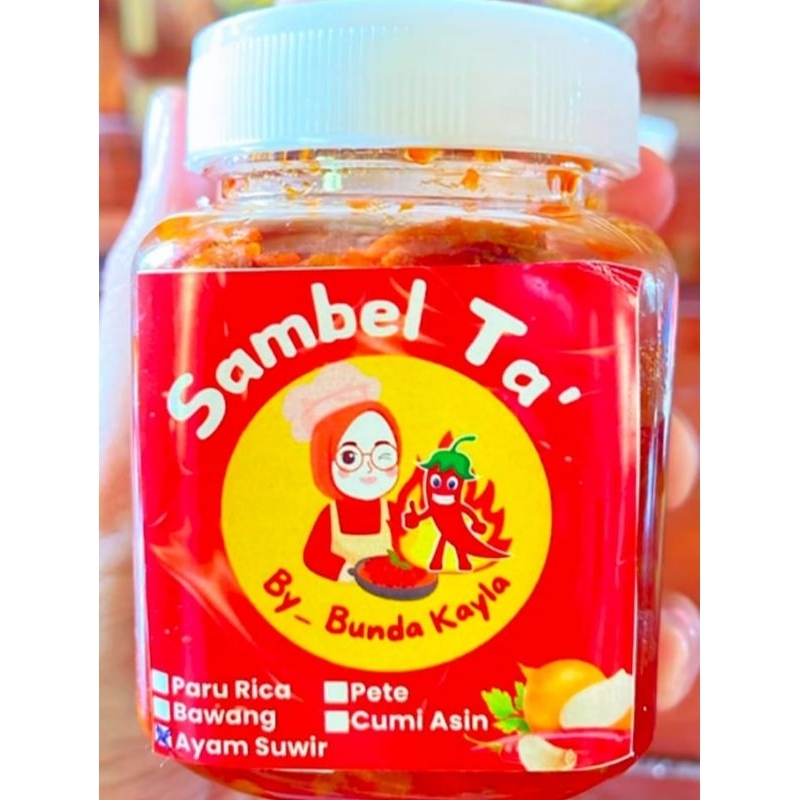 

(180gr) Sambel ayam suir/cakalang suir/paru rica/sambel bawang/sambel cumi