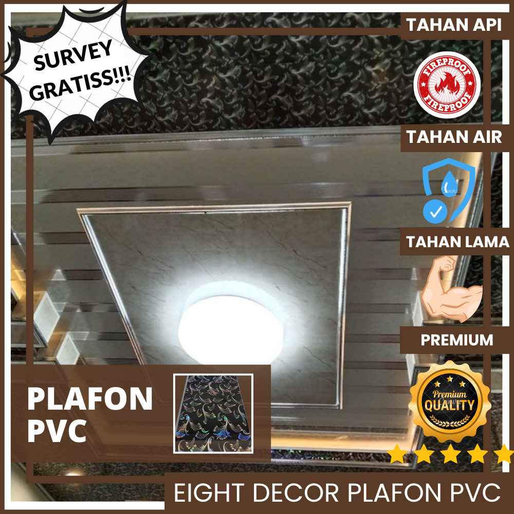 Plafon PVC Murah Elegan Hitam Motif ED-29 /Plafon Rumah Minimalis/Distributor Plafon PVC Terimurah