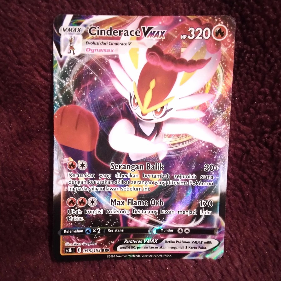 Cinderace VMAX v max RRR - Pokemon TCG Indonesia foil holo