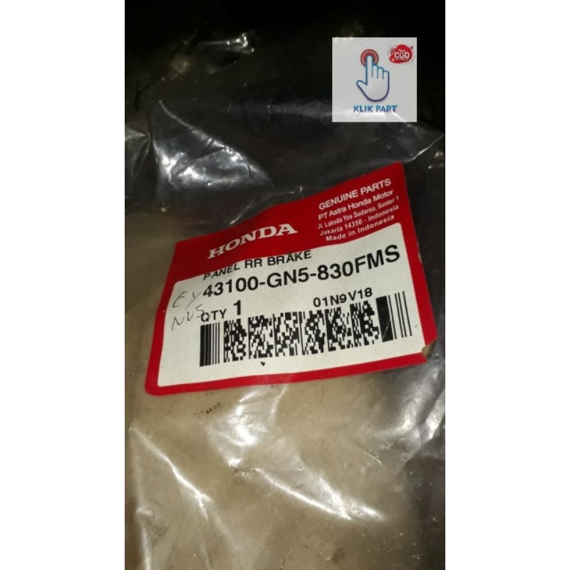 43100-GN5-830FMS panel Rr Brake tutup tromol belakang silver astrea star prima grand win100, supra l