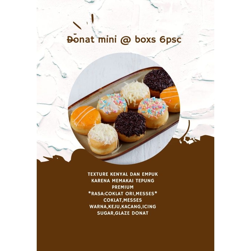 donat mini isi 6 psc.(kemasan Opp).