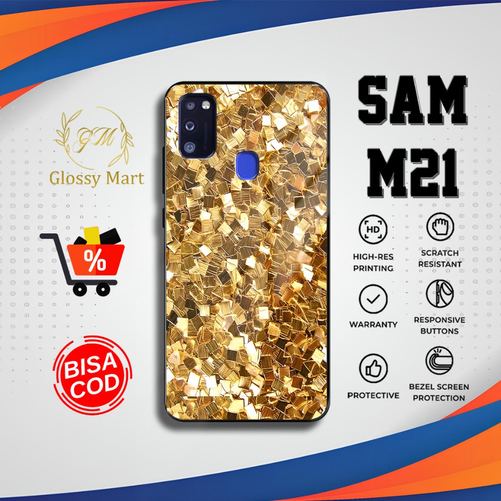 Case Samsung M21 Emas Golden Casing Samsung M21 Hardcase Softcase Glossy Kesing Terlaris Glossy Mart