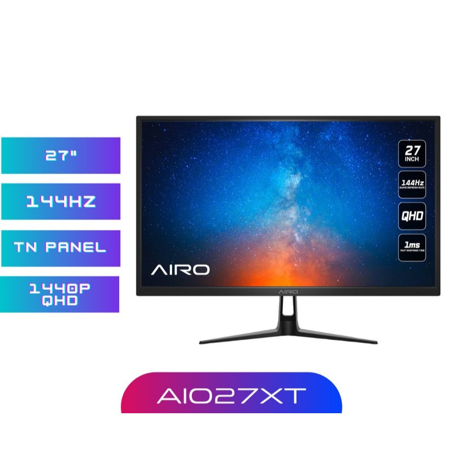 AIRO AIO27X 144Hz 1440P 27 Inch IPS Gaming Monitor Komputer PC QHD