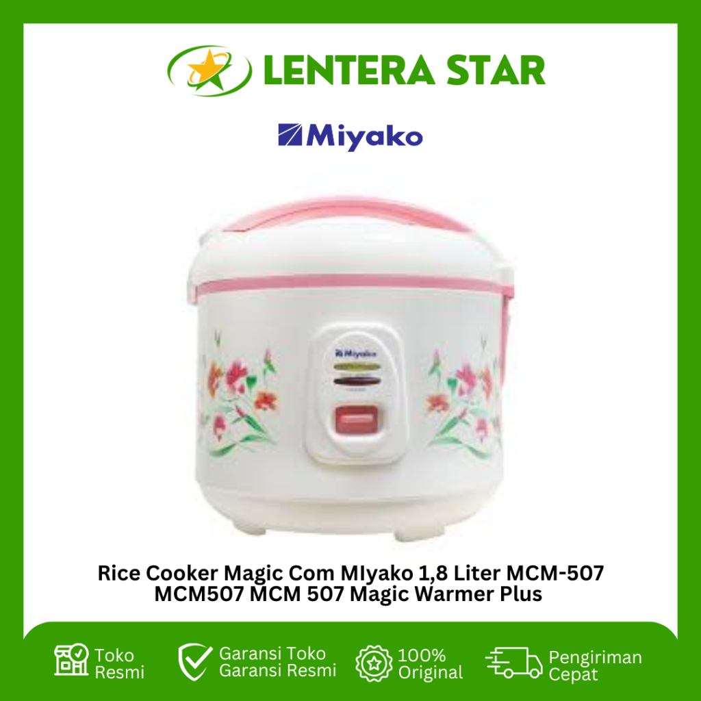 Rice Cooker Magic Com MIyako 1,8 Liter MCM-507 MCM507 MCM 507 Magic Warmer Plus