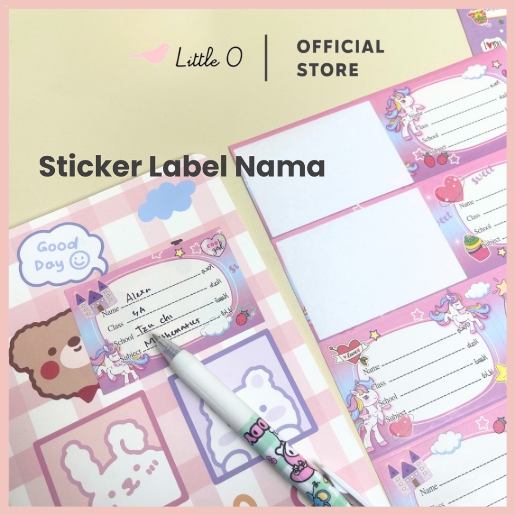 

LABEL Sticker Nama isi 40 dan 290 Buku Pelajaran Sekolah Karakter Sticker Mata Pelajaran Sticker Label Nama